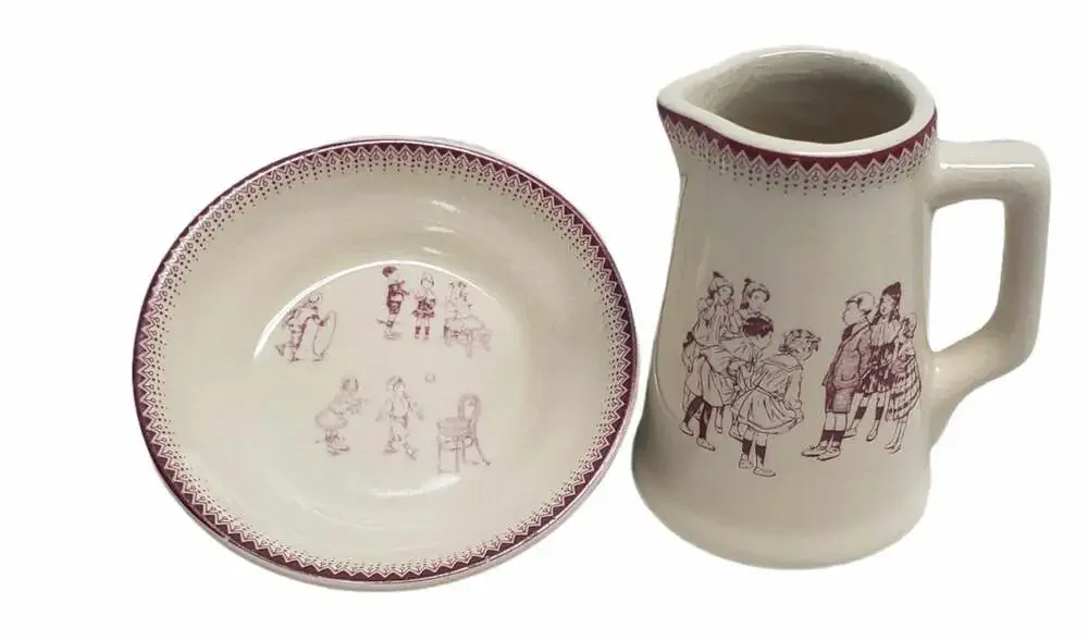 Moulin Roty Vintage Ceramic Child’s Play Tea Set | Mini Plate & Saucer Pitcher